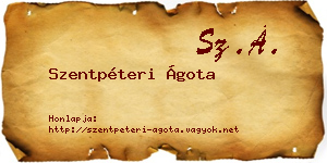 Szentpéteri Ágota névjegykártya